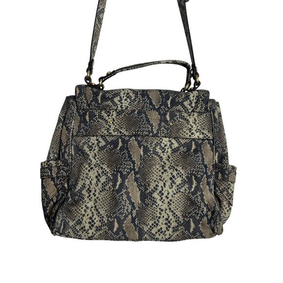 B Makowsky Leather Animal Snake Python Print Leather Shoulder Bag Satchel - Picture 4 of 14